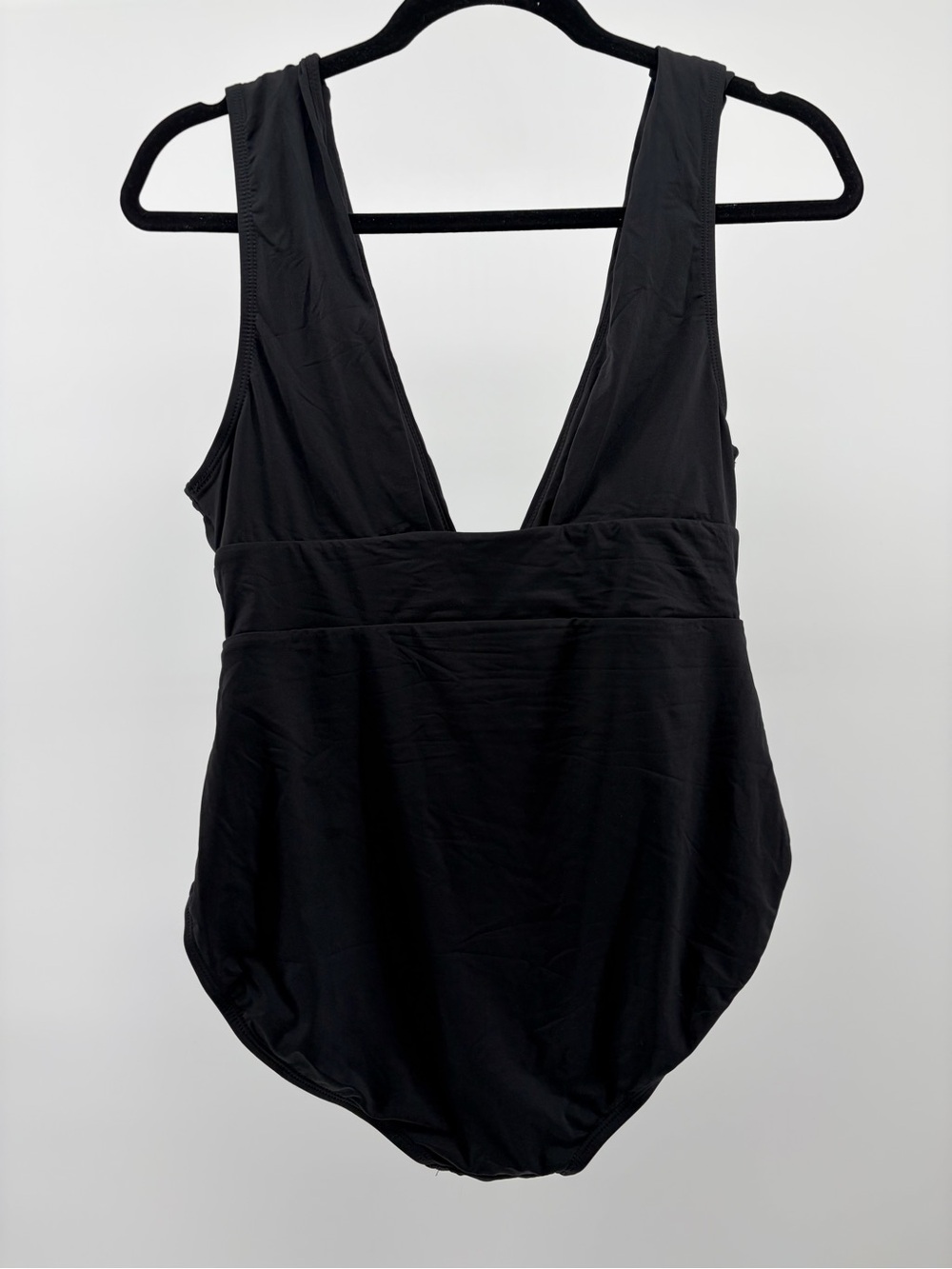 Andie Swim Mykonos One Piece Swimsuit Black Deep V neck Women's Size XL - Picture 2 of 6